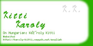 kitti karoly business card